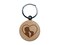 Dog Licking Boy's Face Heart Love Engraved Wood Round Keychain Tag Charm